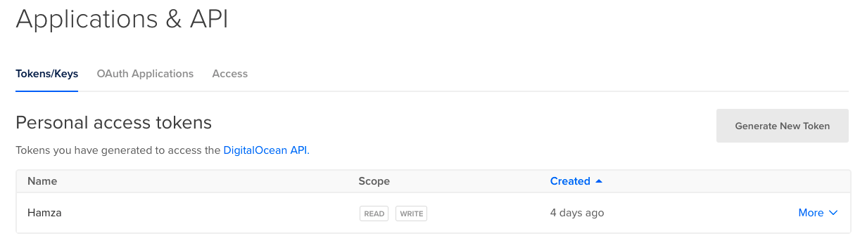 DigitalOcean Tocken
